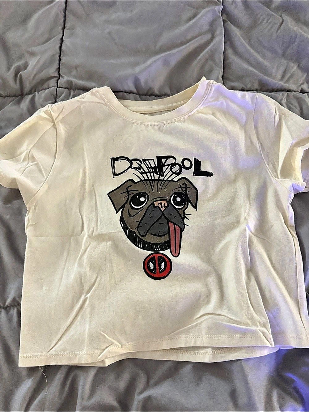 Marvel Deadpool Wolverine Graphic Tee White Womens crop top Large